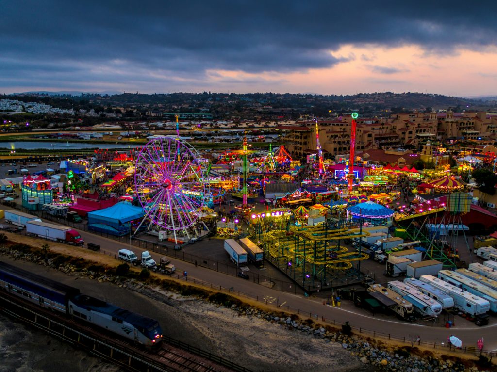 aerial view of san diego county fair and del mar