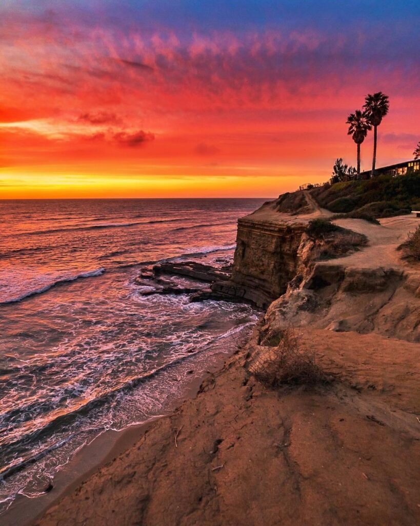 the beach at sunset